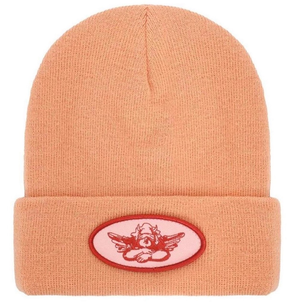 NWOT Peach Boys Lie Logo Patch Knit Beanie - Picture 3 of 5